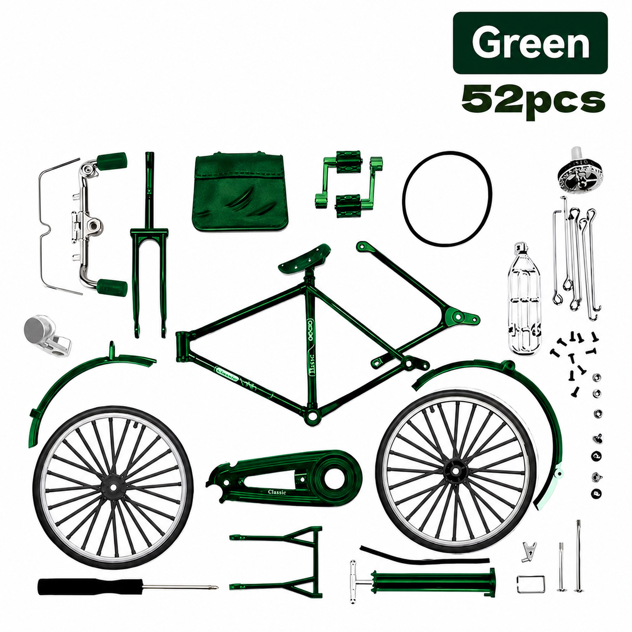52pcs Retro Bicycle Model Set